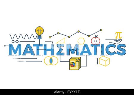 Illustration du mot mathématiques en cellules souches - science, technologie, ingénierie, mathématiques concept design typographie avec icône ornement elemen Illustration de Vecteur