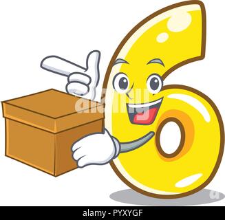 Avec fort cartoon numéro six sur la route Illustration de Vecteur