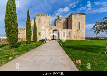 Mosteiro de Santa Maria de Flor da Rosa monastère. Knights Hospitaller aka Ordre de Malte l'Administration centrale, un ordre des croisés. Utilisé comme hôtel de Pousadas de Banque D'Images