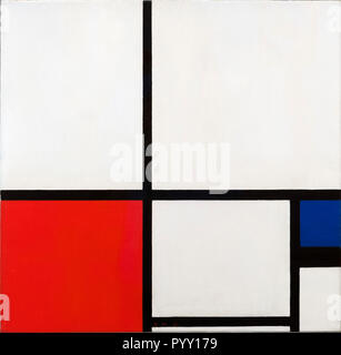 Composition en couleurs / Composition n° I en rouge et bleu par Piet Mondrian (Mondriaan) (1872-1944), huile sur toile, 1931 Banque D'Images