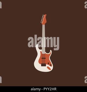 Guitare électro icône. Chaîne vectorielles malade. Illustration de Vecteur