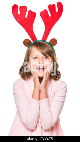 Portrait de petite fille de Noël Banque D'Images