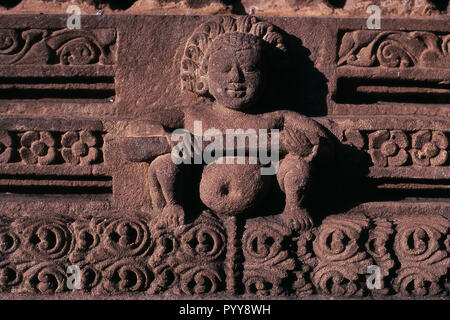 Close up de sculpter à Temple Mukteshvara, Bhubaneswar, Orissa, Inde, Asie Banque D'Images