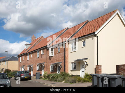 Nouvelles maisons propriété moderne, développement Sternfield, Suffolk, Angleterre, RU Banque D'Images