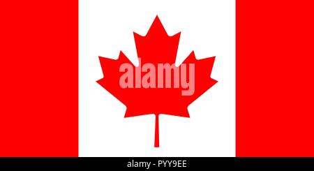 Simple drapeau du Canada. Bonne taille, de proportions, de couleurs. Illustration de Vecteur