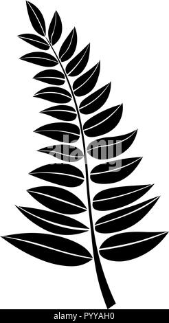 L'élément de conception. vecteur silhouette noire d'une branche avec des feuilles. Dessiner à la main des branches d'arbres et des plantes avec des feuilles. silhouettes florales illustra botanique. Illustration de Vecteur