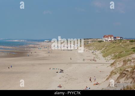 France, région Hauts de France, Pas de Calais, Cote d'Opale, la plage de Merlimont Banque D'Images