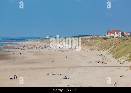 France, région Hauts de France, Pas de Calais, Cote d'Opale, la plage de Merlimont Banque D'Images