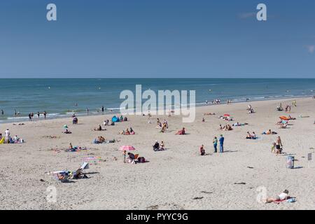 France, région Hauts de France, Pas de Calais, Cote d'Opale, la plage de Merlimont Banque D'Images