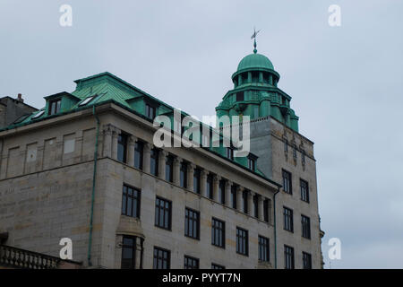 Détail d'un bâtiment à Copenhague, Danemark en hiver. Banque D'Images