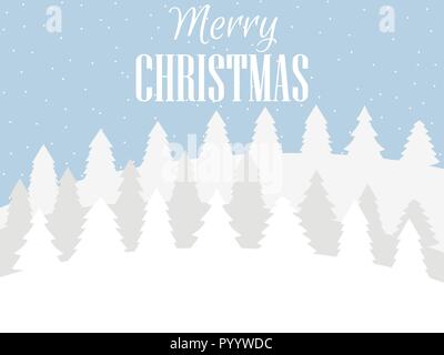 Joyeux Noël. Paysage d'hiver avec des flocons de neige et les arbres de Noël. Noël arrière-plan. Vector illustration Illustration de Vecteur
