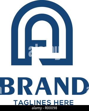 Lettre initiale de création d'un logo design illustration vectorielle, une lettre modèle vecteur logo Illustration de Vecteur