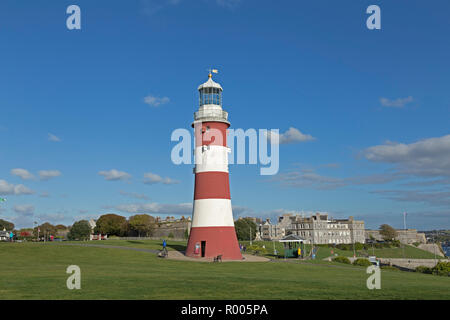 Smeaton's Tower sur Plymouth Hoe, Plymouth, Devon, Angleterre, Grande-Bretagne Banque D'Images