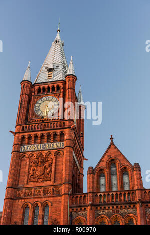 L'édifice Victoria tour de l'horloge, Brownlow Hill, Université de Liverpool, Merseyside Banque D'Images