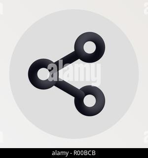 Partager l'icône de la ligne noire superposée. Vector illustration de la forme du bouton Share pictogramme de liquide dans un cercle sur fond blanc pour votre conception Illustration de Vecteur