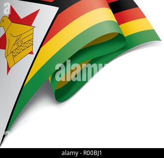 Drapeau du Zimbabwe, vector illustration sur fond blanc Illustration de Vecteur