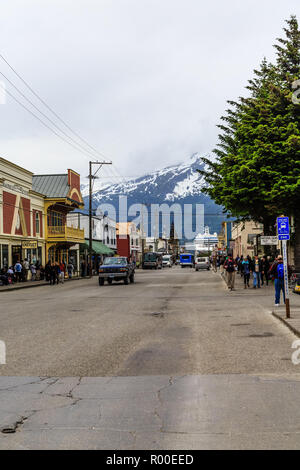 Dans le principal quartier commercial de cruise ship port de Skagway en Alaska Banque D'Images