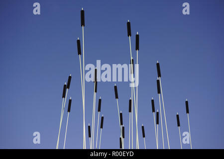 Windhalme Flußwind Klimaroute, Installation, der Stadt Frankfurt, Hafenpark Banque D'Images