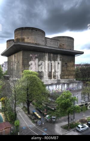 Wien, Flakturm Park Arenberg - Vienne, Flak Tower Banque D'Images