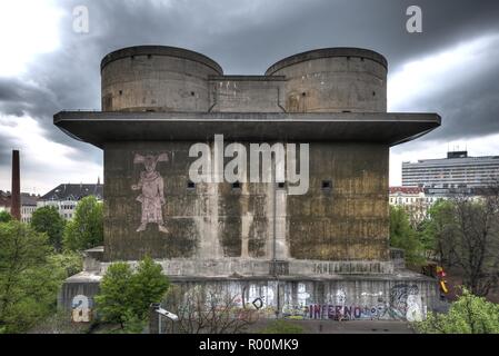 Wien, Flakturm Park Arenberg - Vienne, Flak Tower Banque D'Images