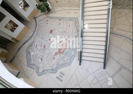 Wien, Hôtel Palais Coburg, Stadtgrundriss im Fußboden Banque D'Images