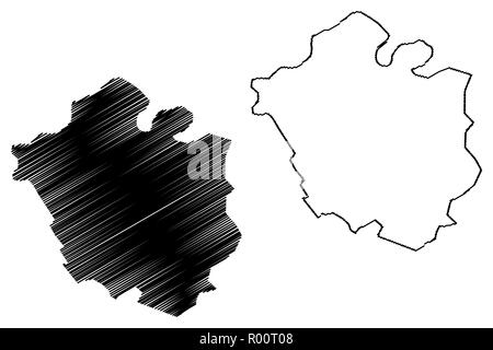 Chandigarh (États et territoires de l'union de l'Inde, États fédérés, République de l'Inde) map vector illustration gribouillage, croquis Chandigarh - Ville et Illustration de Vecteur