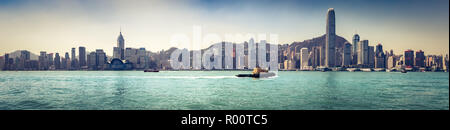 Vue panoramique de la ville de Hong Kong. Skyline Panorama Banque D'Images