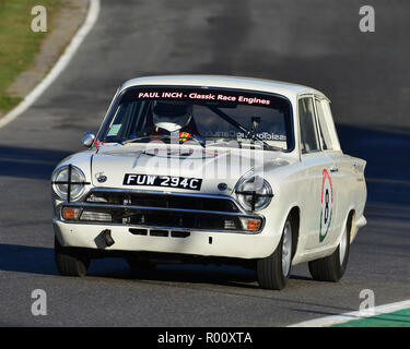 Paul Cooper, Ford Cortina Mk1 GT, voitures de tourisme classique Club, pré-66, BARC, Racing Club automobile britannique, National Championship, Brands Hatch, Banque D'Images