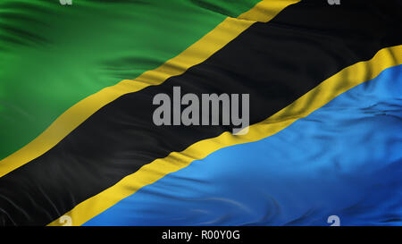 Tanzanie réaliste Waving Flag Background Banque D'Images