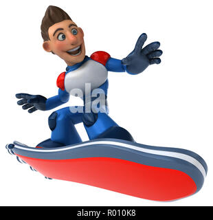 Fun super-héros moderne - vol 3D Illustration Banque D'Images
