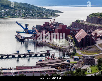 Malmkai, terminal d'Expédition Expédition du minerai de fer, Narvik, Norvège. Banque D'Images