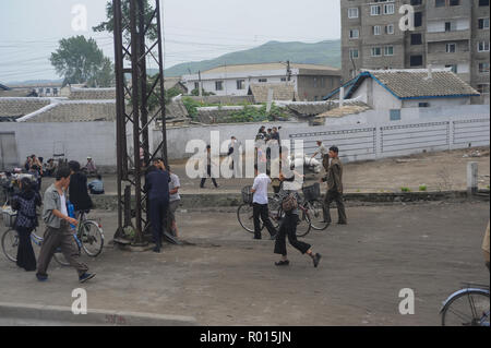 Wonsan, la Corée du Nord, une scène de rue à Wonsan Banque D'Images