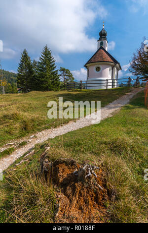 Maria-Königin Chapelle, Lautersee , Mittenwald, Bavière, Allemagne Banque D'Images