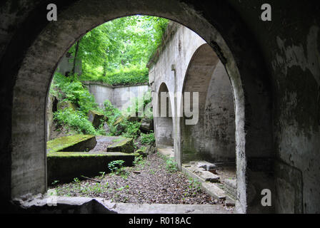 Intérieur du fort abandonné de Przemyśl Forteresse dans le sud-est de la Pologne, avec des traces de la Grande Guerre Mondiale. Banque D'Images