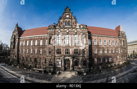 Façade du Musée national de l'AC à Wroclaw, Pologne. Banque D'Images