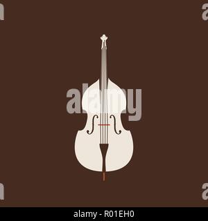 L'icône de contrebasse. Chaîne vectorielles de mauvais jeu. Illustration de Vecteur