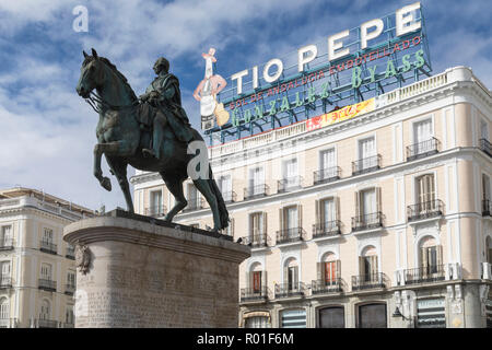 Madrid, Puerta del Sol, en Espagne, en Europe Banque D'Images