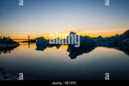 Glace et glaciers à Iceberrgs Lagoon Jökulsarlon, Islande, Europe Banque D'Images