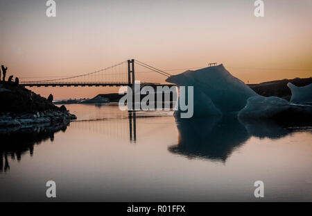 Glace et glaciers à Iceberrgs Lagoon Jökulsarlon, Islande, Europe Banque D'Images