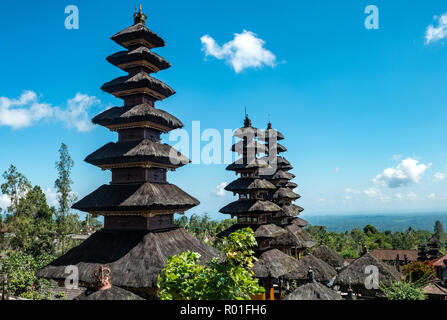 Les pagodes, Mother Temple, le Temple Besakih, Pura Besakih, Bali-Hinduism Penetaran Agung, Banjar, Besakih Bali, Indonésie Banque D'Images