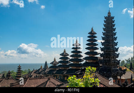 Les pagodes, Mother Temple, le Temple Besakih, Pura Besakih, Bali-Hinduism Penetaran Agung, Banjar, Besakih Bali, Indonésie Banque D'Images