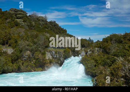 Cascade de Huka et de Waikato River, près de Taupo, île du Nord, Nouvelle-Zélande Banque D'Images