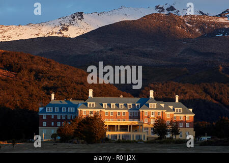 Grand Chateau et Mt Ruapehu, Plateau Central, Île du Nord, Nouvelle-Zélande Banque D'Images