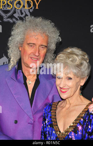 New York, NY, USA. 30Th Oct, 2018. Brian May, Anita Dobson à la première de Bohemian Rhapsody le 30 octobre 2018 au Théâtre de Paris à New York. Crédit : John Palmer/media/Alamy Punch Live News Banque D'Images