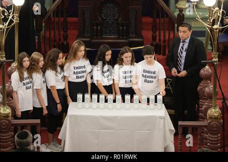 Park East Synagogue, New York, USA, 31 octobre 2018 - chef de la communauté juive au cours de la collecte d'Interreligieux, intitulé United contre la haine aujourd'hui à la Park East Synagogue à New York. Photo : Luiz Rampelotto/EuropaNewswire dans le monde d'utilisation | Banque D'Images