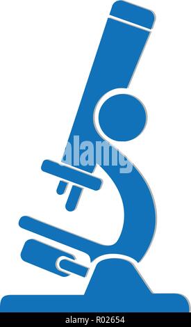 Une icône microscope bleu sur fond blanc Illustration de Vecteur