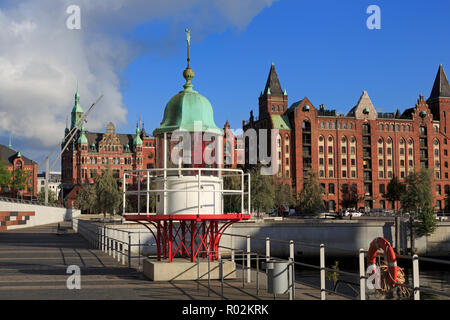 Phare, trimestre Ubersee, Quartier HafenCity, Hambourg, Allemagne, Europe Banque D'Images