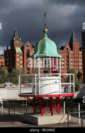 Phare, trimestre Ubersee, Quartier HafenCity, Hambourg, Allemagne, Europe Banque D'Images