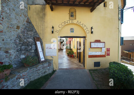 Il Conte Matto Restaurant à Trequanda, SI, Toscane, Italie Banque D'Images