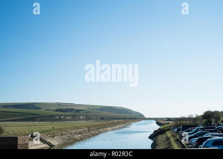 Cuckmere River, près de 1 156 km, Wealden, East Sussex, England, UK Banque D'Images